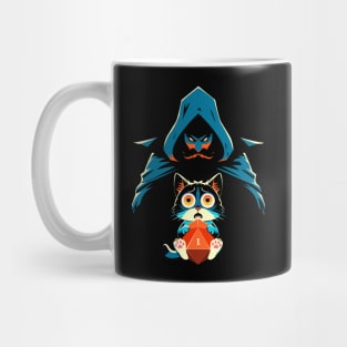 Funny Scared Cat with Game Master Tabletop RPG Mug